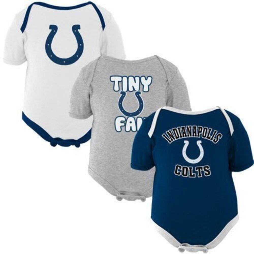NEW! INDIANAPOLIS COLTS NFL Infant Baby 3 Piece Tiny Fan Bodysuit Bodysuit SET